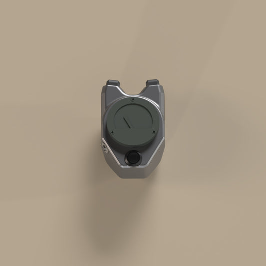 Metallic object on a beige background