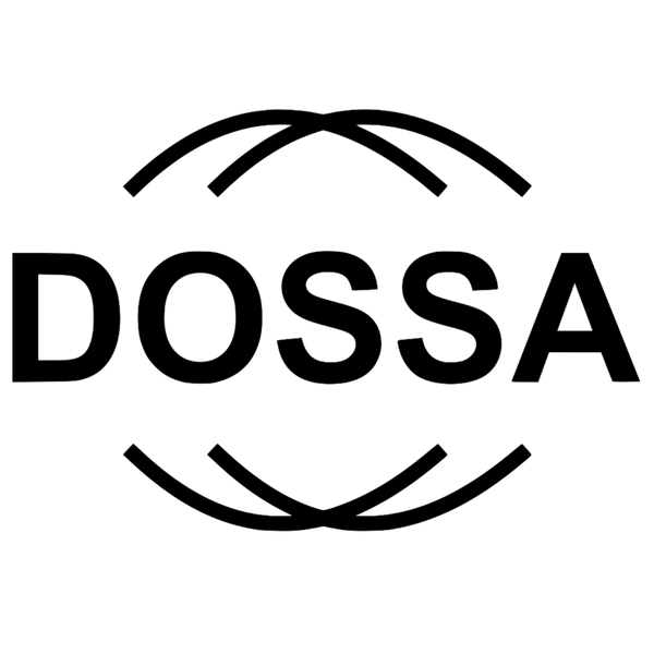 The DOSSA brand logo in black text, centered on a solid white background.